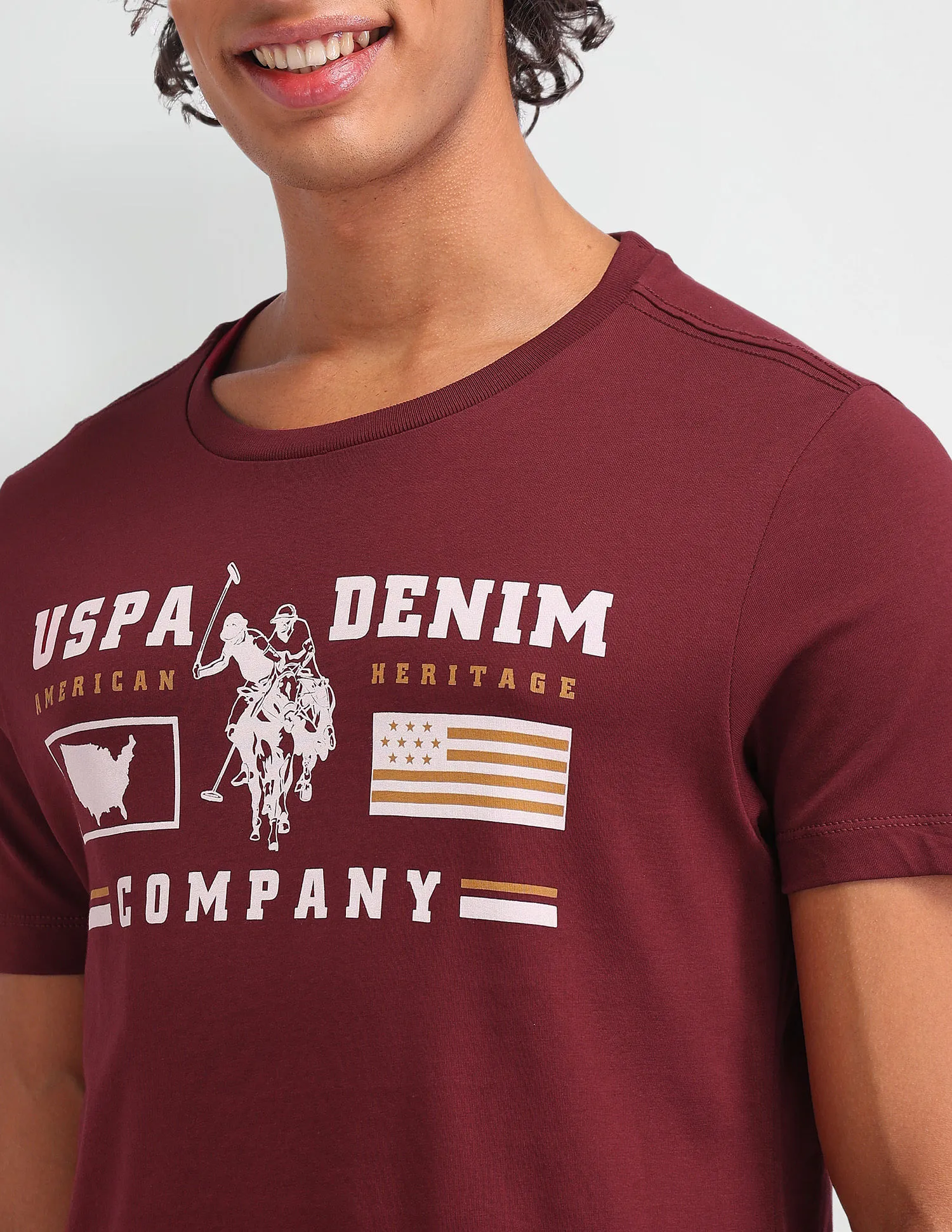 U.S. Polo Assn. Brand Printed Muscle Fit Polo T-Shirt