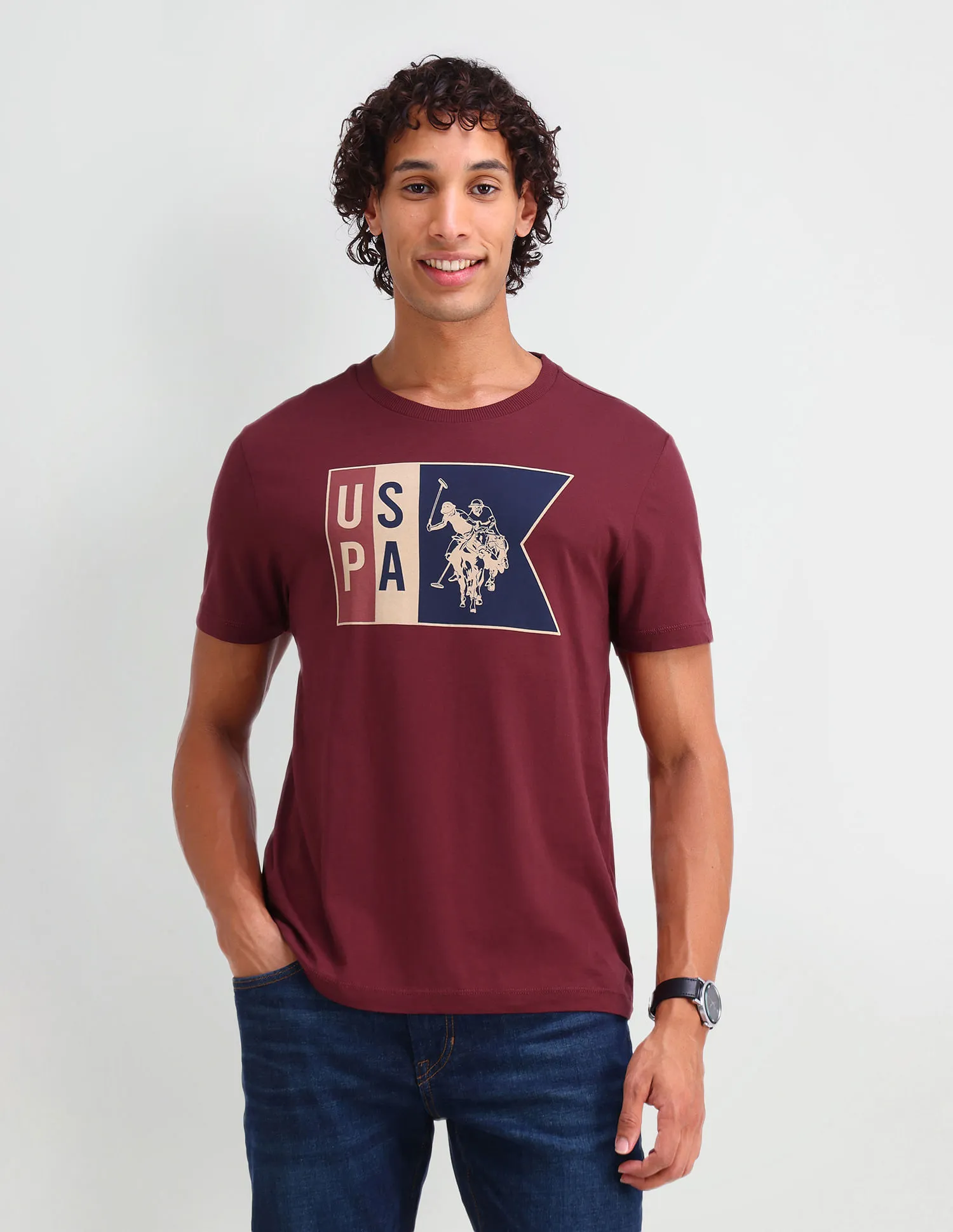 U.S. Polo Assn. Denim Co. Brand Muscle Fit T-Shirt with Print