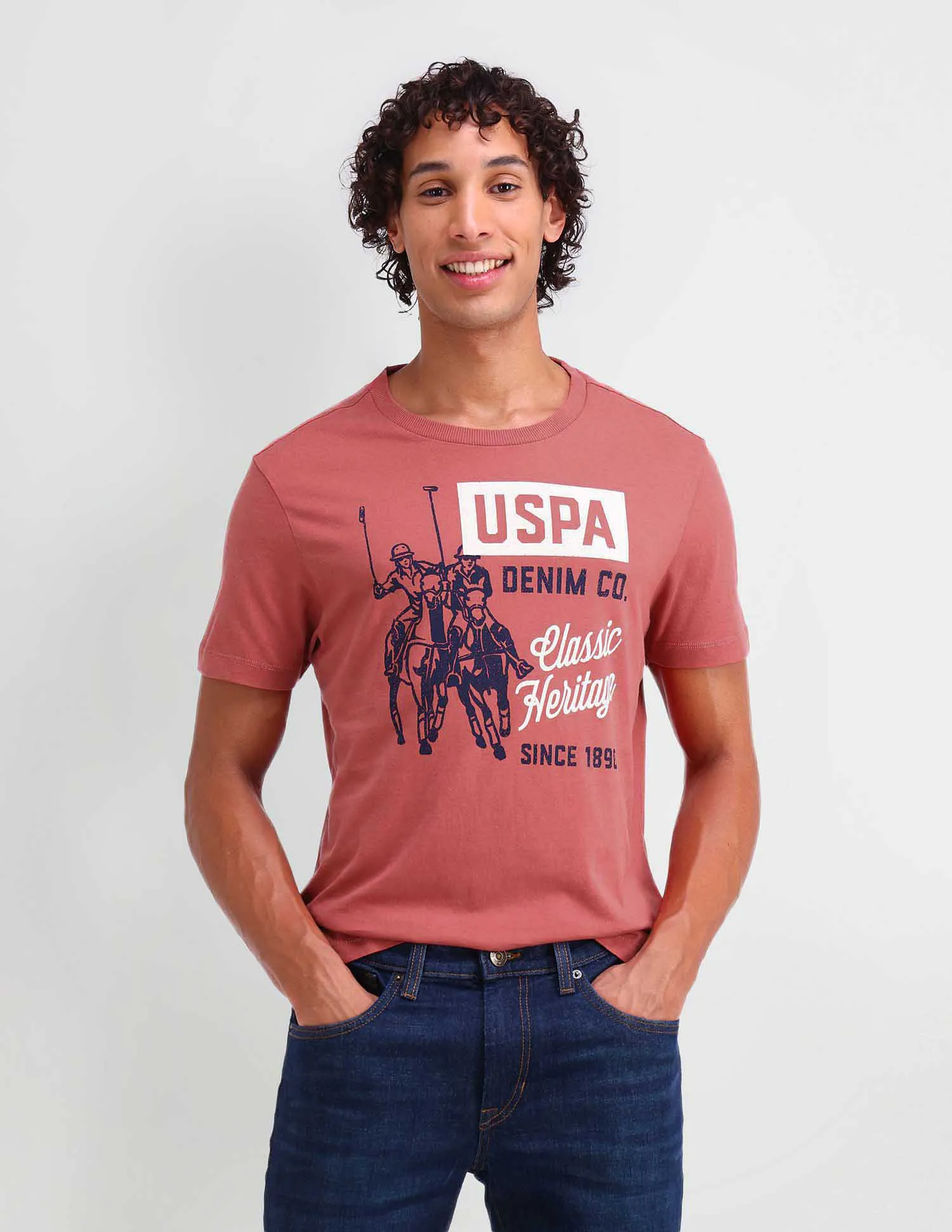 U.S. Polo Assn. Denim Co. Graphic Printed Cotton T-Shirt