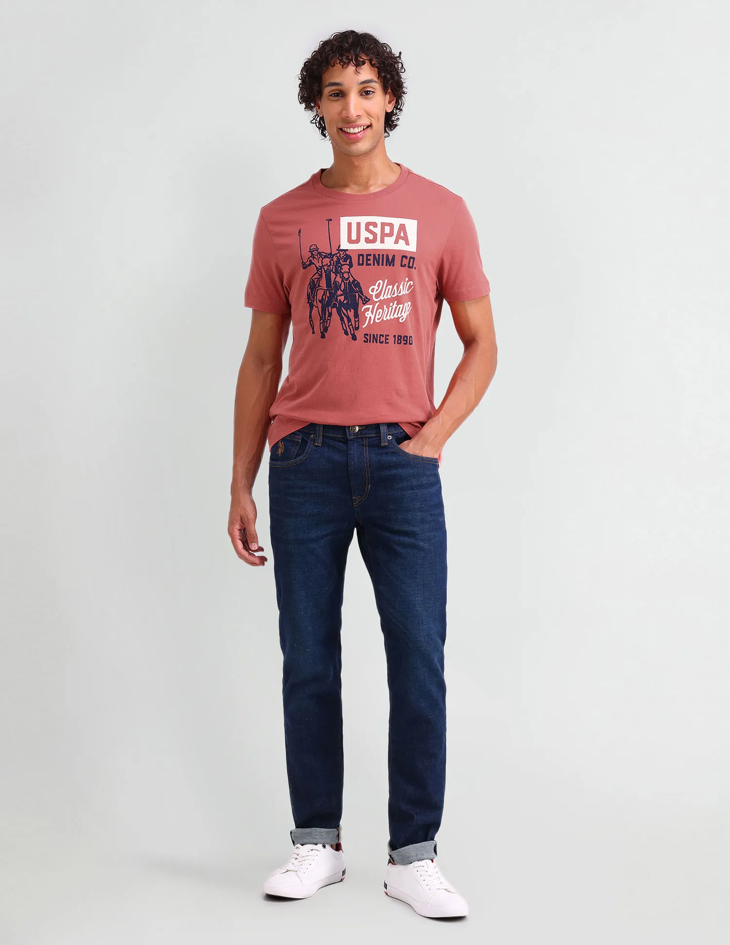 U.S. Polo Assn. Denim Co. Graphic Printed Cotton T-Shirt