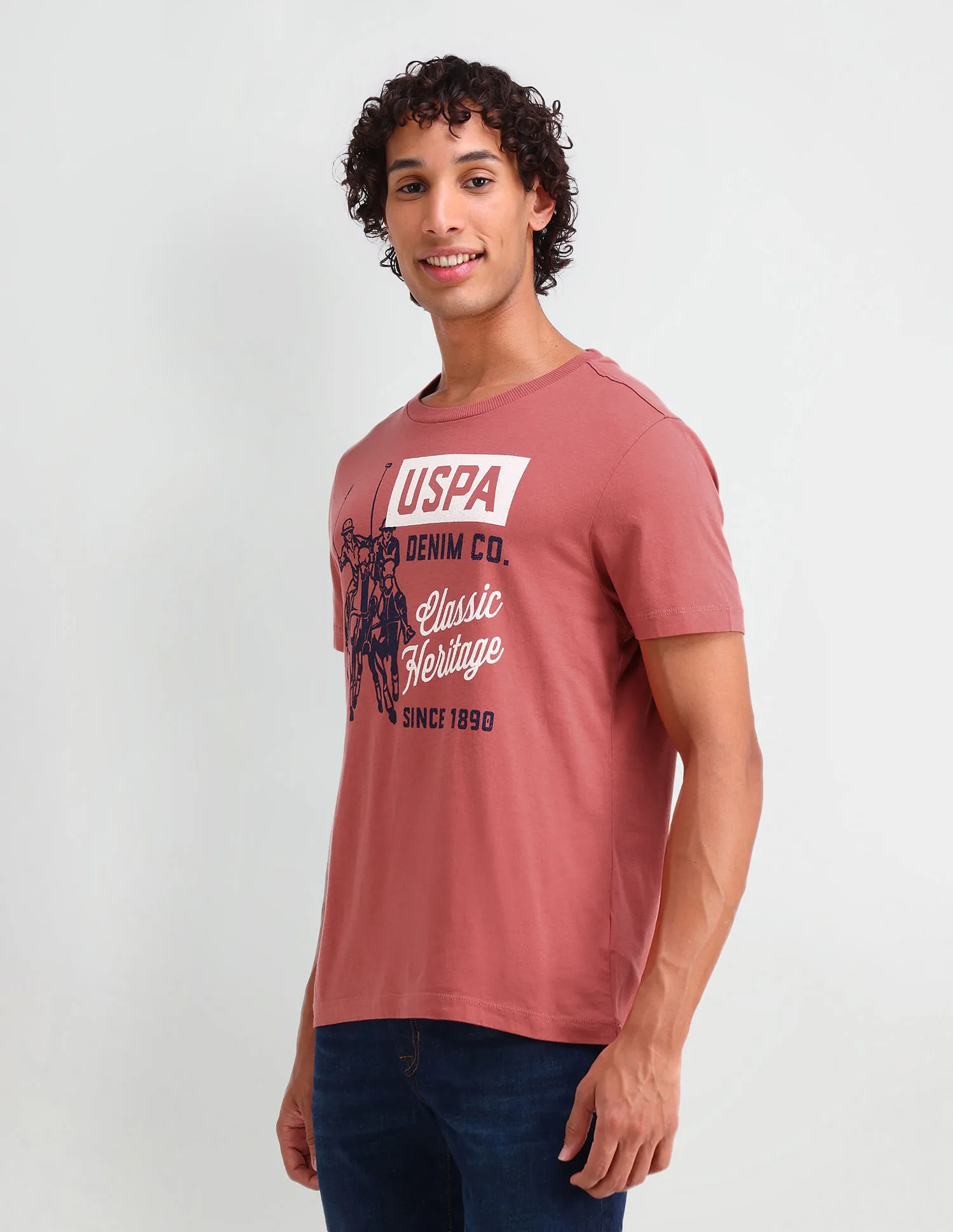 U.S. Polo Assn. Denim Co. Graphic Printed Cotton T-Shirt