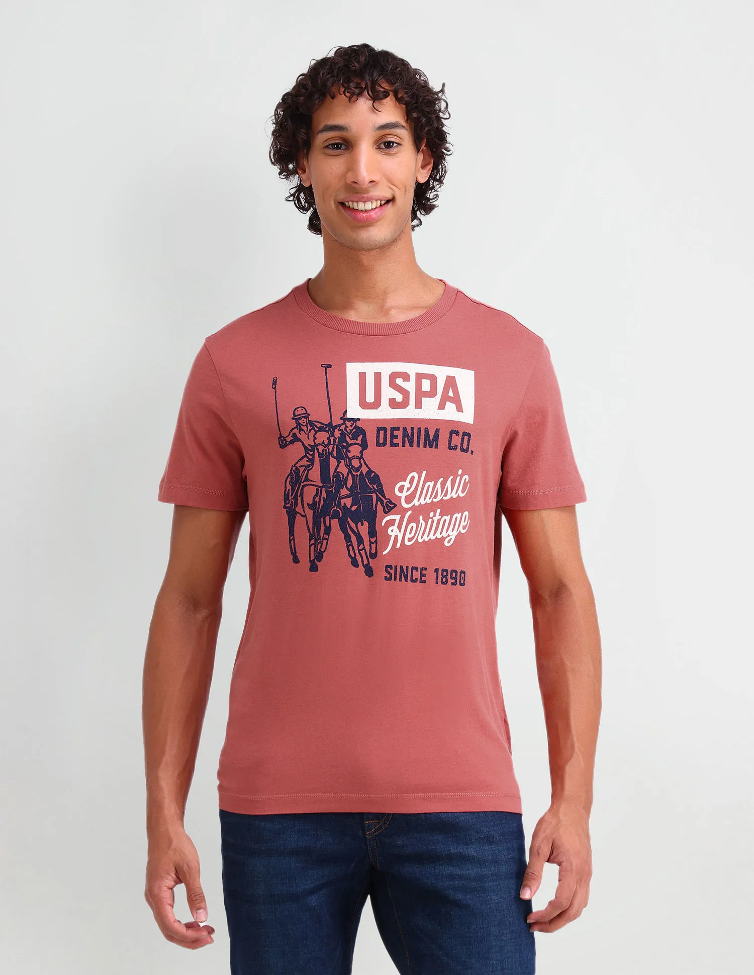 U.S. Polo Assn. Denim Co. Graphic Printed Cotton T-Shirt