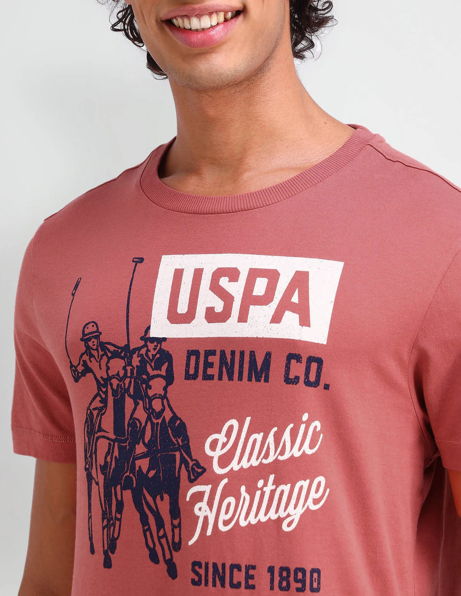 U.S. Polo Assn. Denim Co. Graphic Printed Cotton T-Shirt