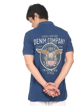 U.S. Polo Assn. Denim Co. Blue Cotton Printed Men's Polo Shirt