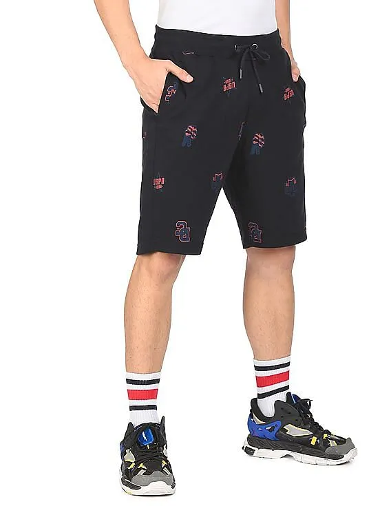 U.S. Polo Assn. Denim Co. Mid Rise Printed Knit Shorts