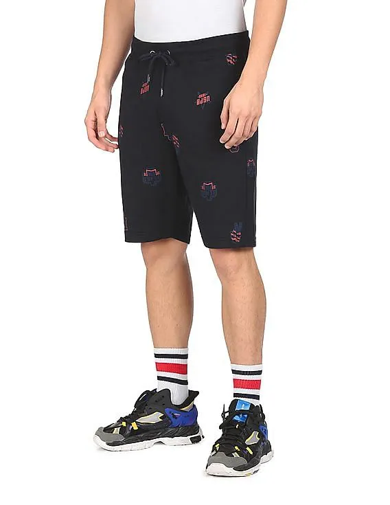 U.S. Polo Assn. Denim Co. Mid Rise Printed Knit Shorts