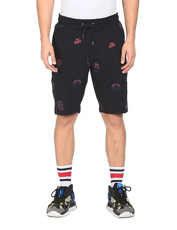 U.S. Polo Assn. Denim Co. Mid Rise Printed Knit Shorts