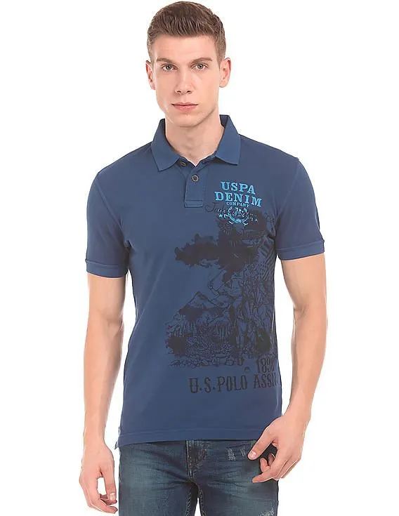 U.S. Polo Assn. Denim Co. Muscle Fit Printed Polo Shirt