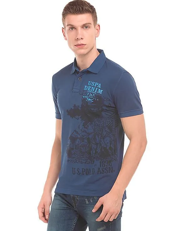 U.S. Polo Assn. Denim Co. Muscle Fit Printed Polo Shirt