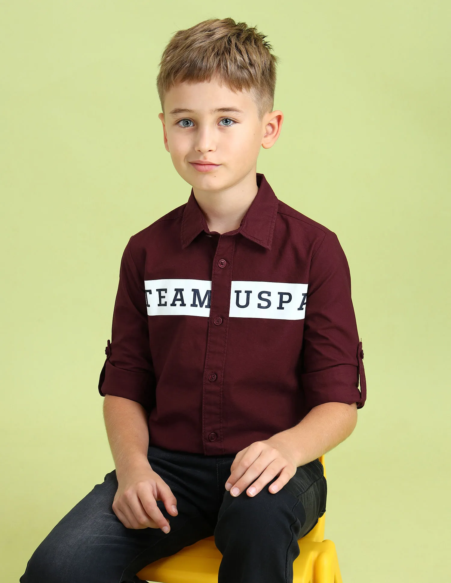 U.S. Polo Assn. Kids Boys Branded Regular Fit Shirt