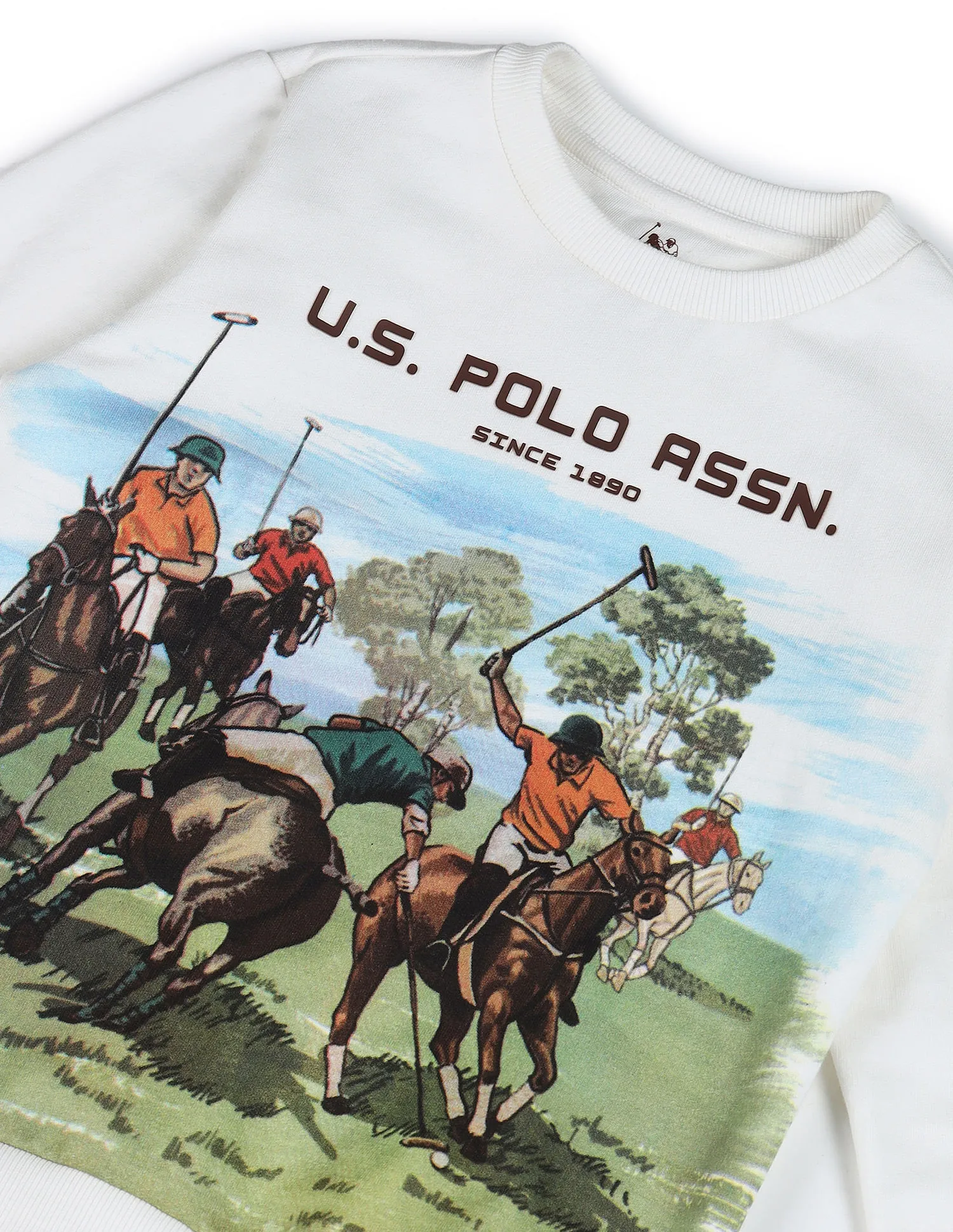 Brand Printed Regular Fit Sweatshirt for Boys at U.S. Polo Assn. Kids