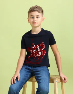 U.S. Polo Assn. Kids Boys Brand Printed Regular Fit T-Shirt