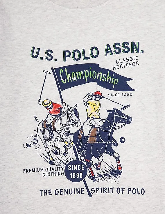 Heathered Printed T-Shirt for Boys - U.S. Polo Assn. Kids