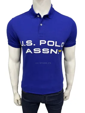 USPA Royal Blue Polo with Front Print