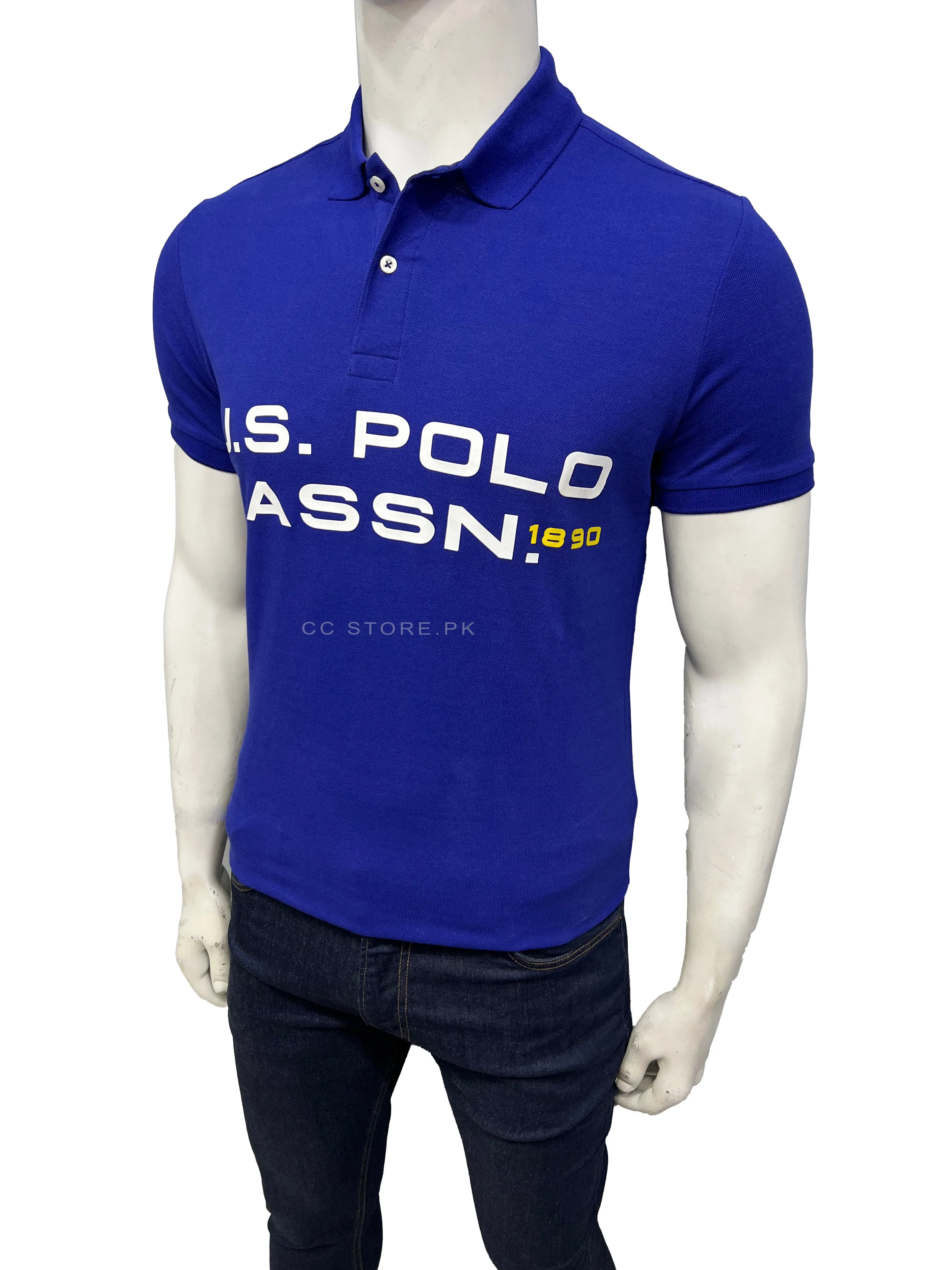 USPA Royal Blue Polo with Front Print