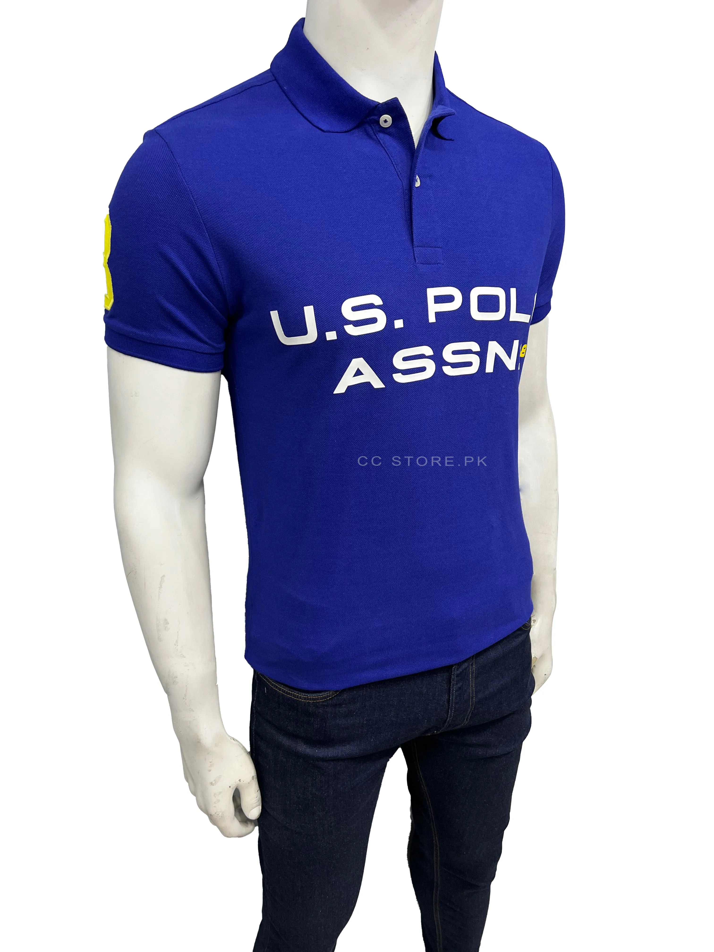 USPA Royal Blue Polo with Front Print