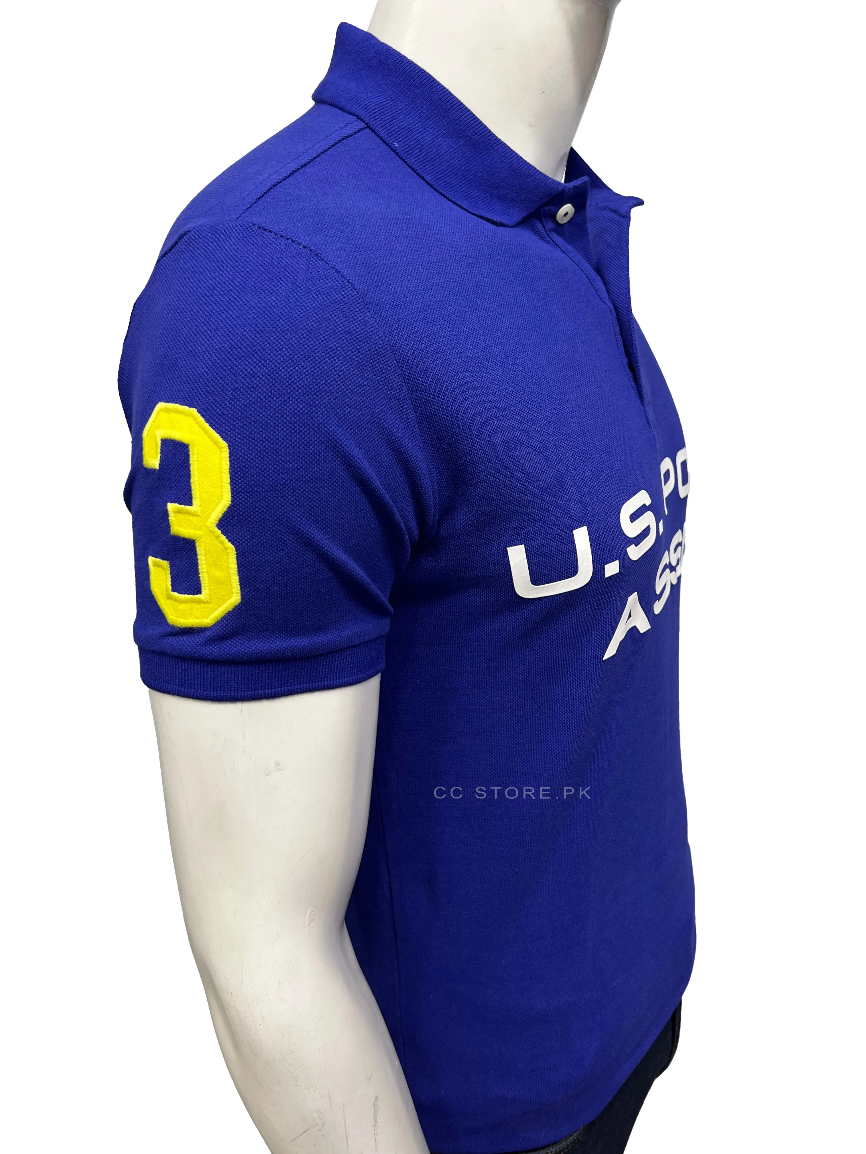 USPA Royal Blue Polo with Front Print