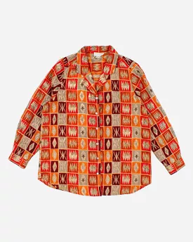 Vintage patterned shirt for women - size XL