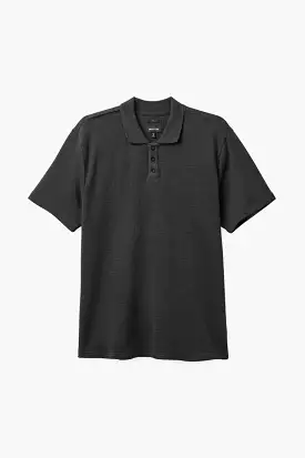 Waffle Short Sleeve Polo - Washed Black