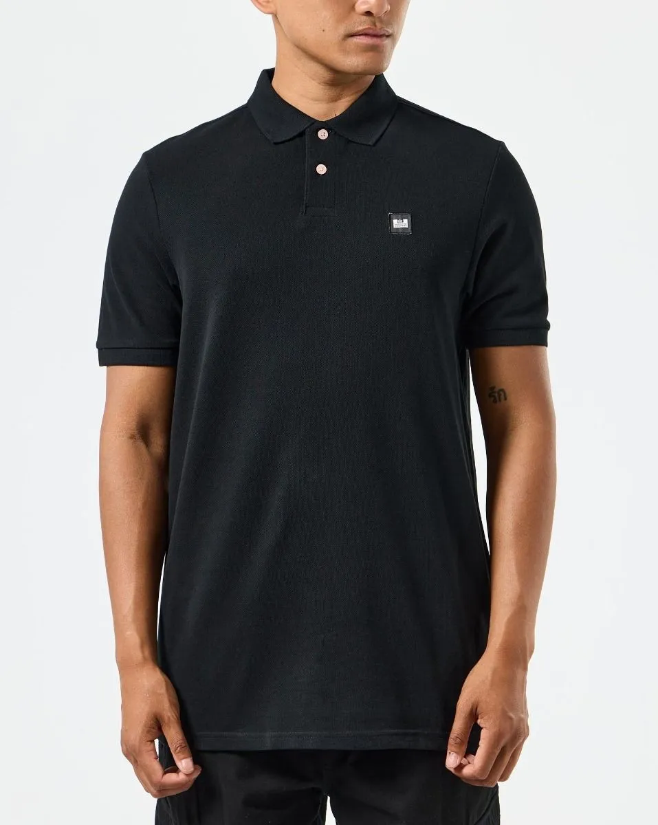 Weekend Offender Caneiros Short Sleeve Polo Shirt in Black