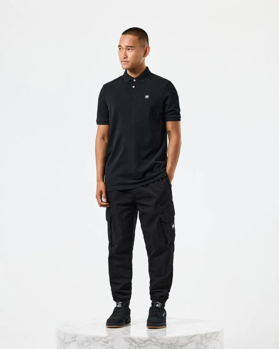 Weekend Offender Caneiros Short Sleeve Polo Shirt in Black