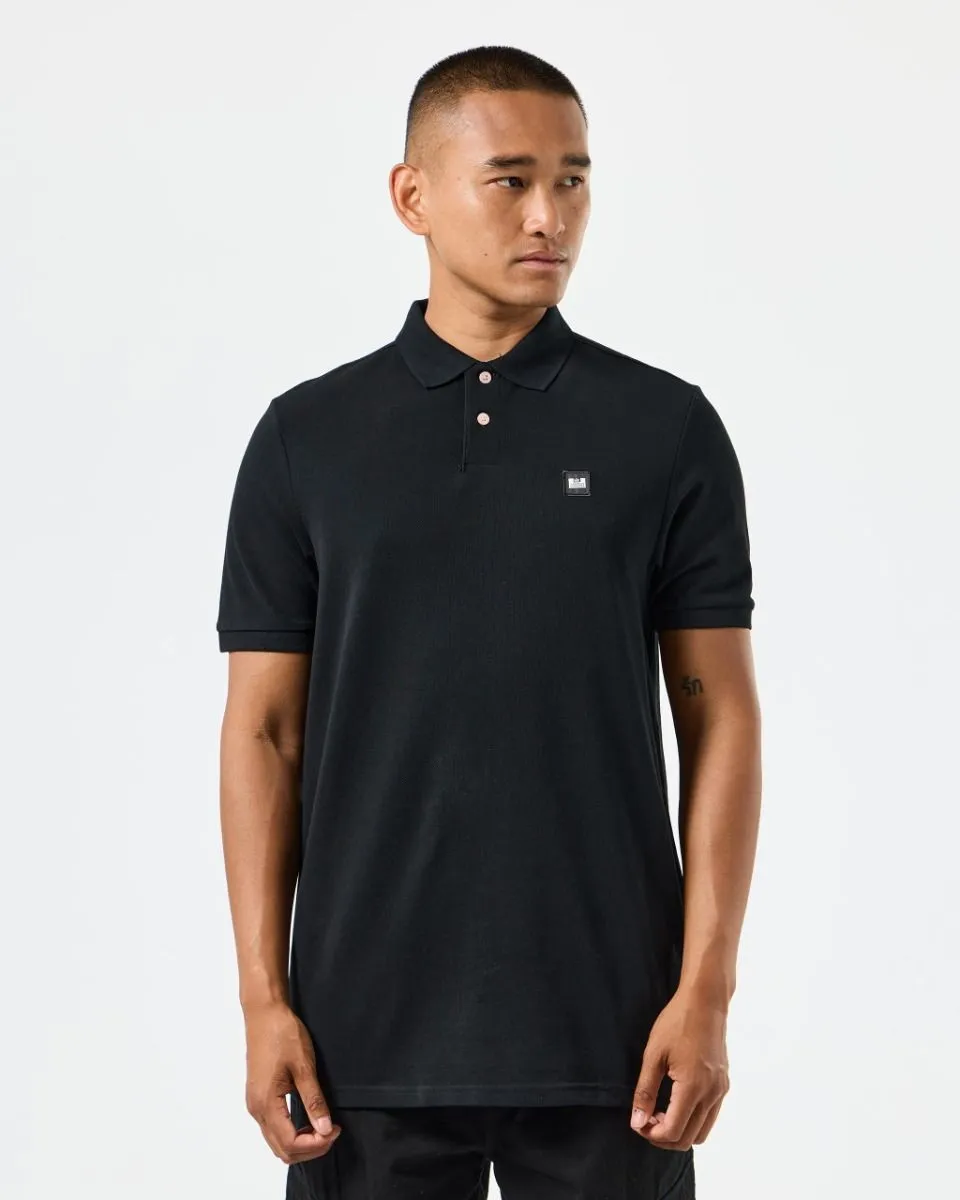 Weekend Offender Caneiros Short Sleeve Polo Shirt in Black