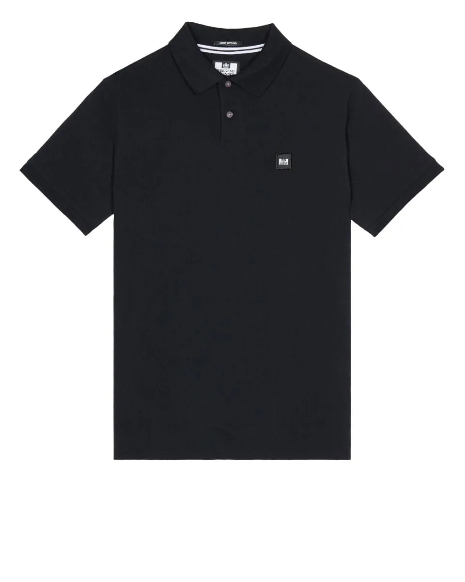 Weekend Offender Caneiros Short Sleeve Polo Shirt in Black