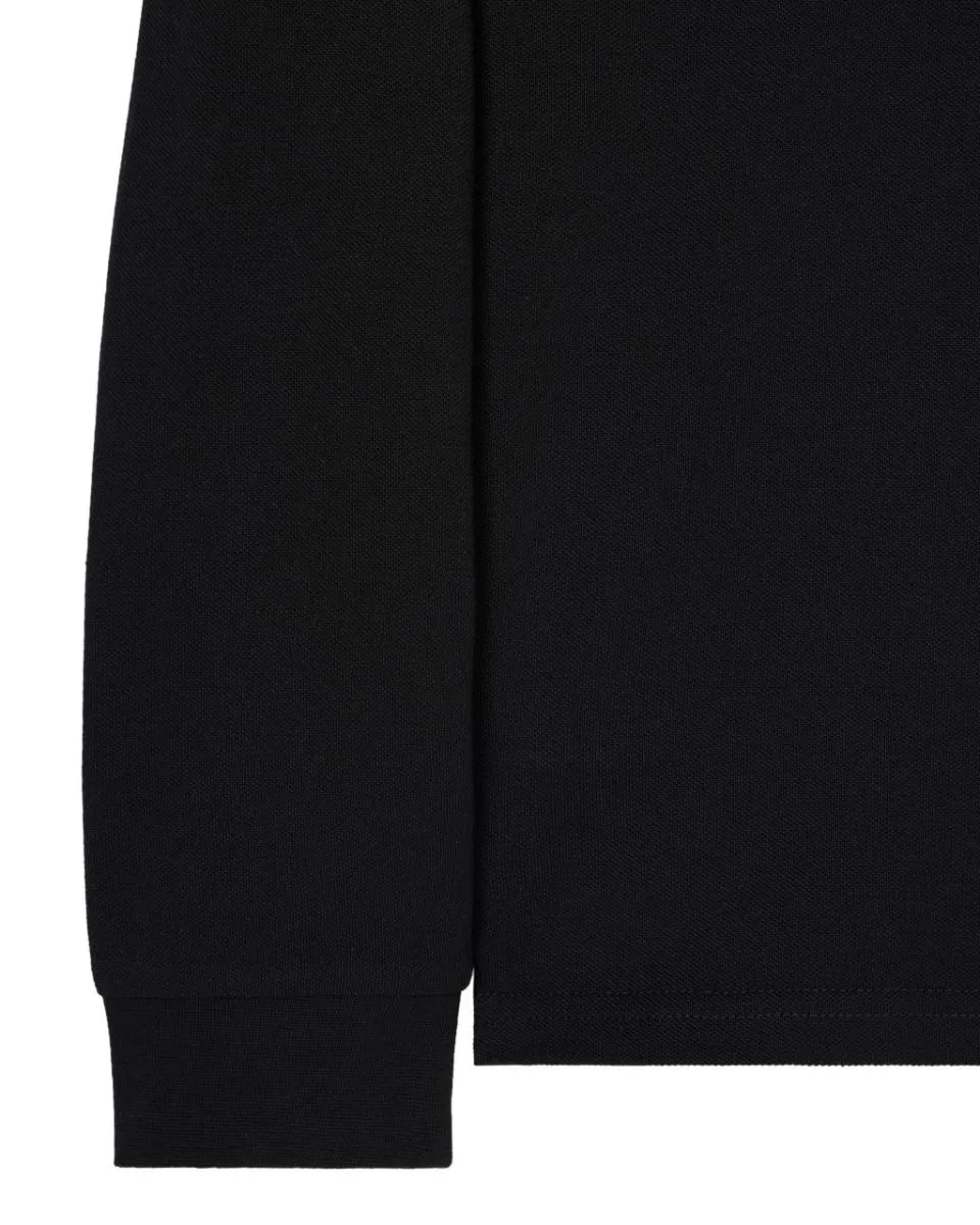 Weekend Offender Dice Long Sleeve Polo Shirt - Black