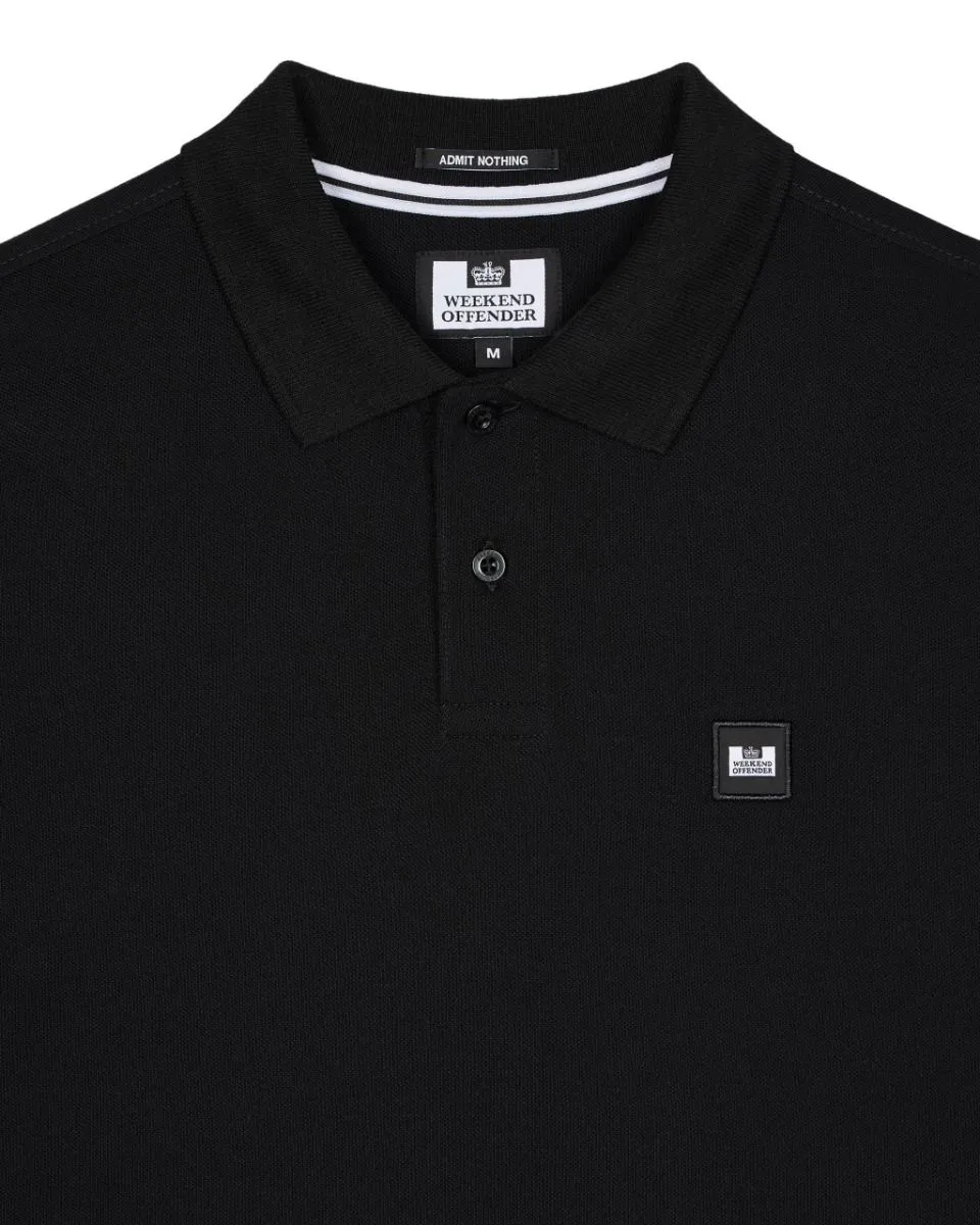 Weekend Offender Dice Long Sleeve Polo Shirt - Black