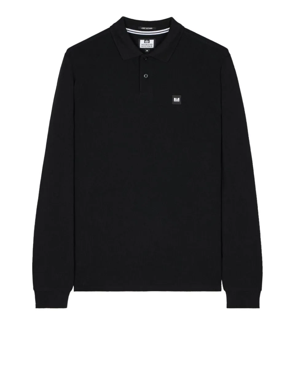 Weekend Offender Dice Long Sleeve Polo Shirt - Black