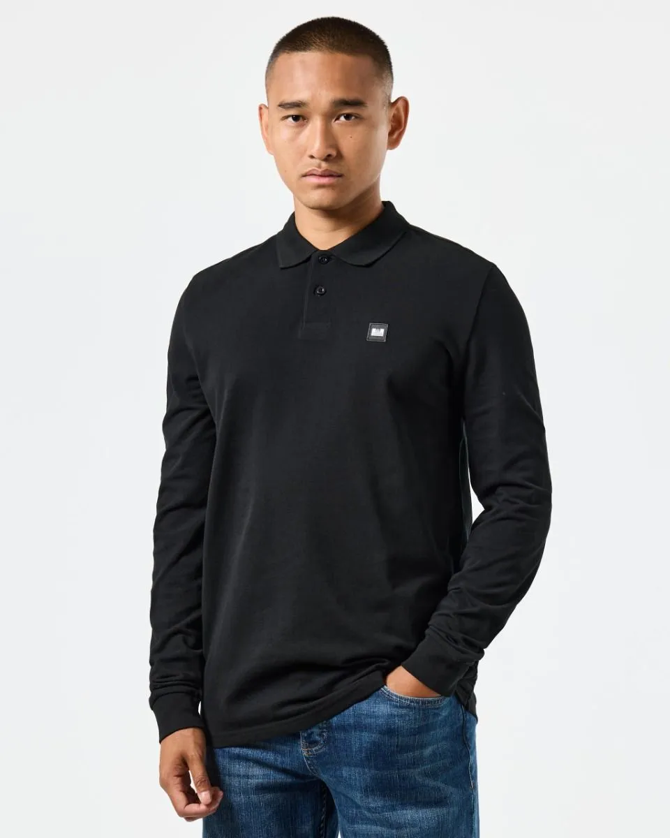 Weekend Offender Dice Long Sleeve Polo Shirt - Black