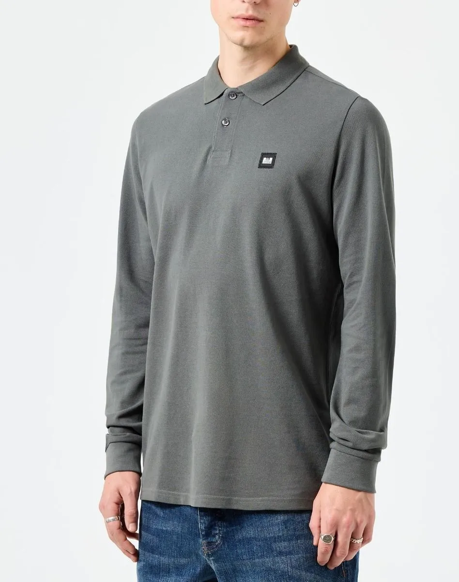 Weekend Offender Dice Long Sleeve Polo Shirt - Zinc