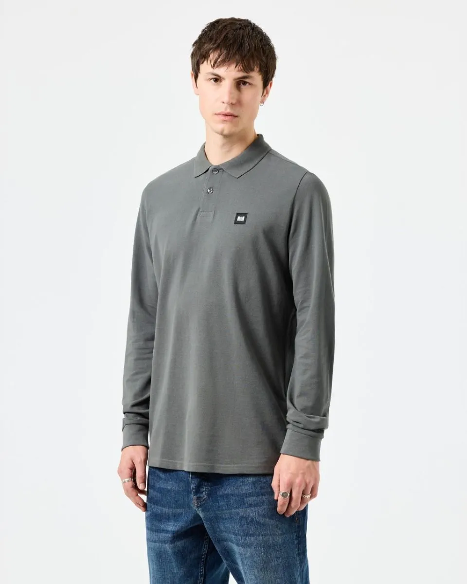 Weekend Offender Dice Long Sleeve Polo Shirt - Zinc