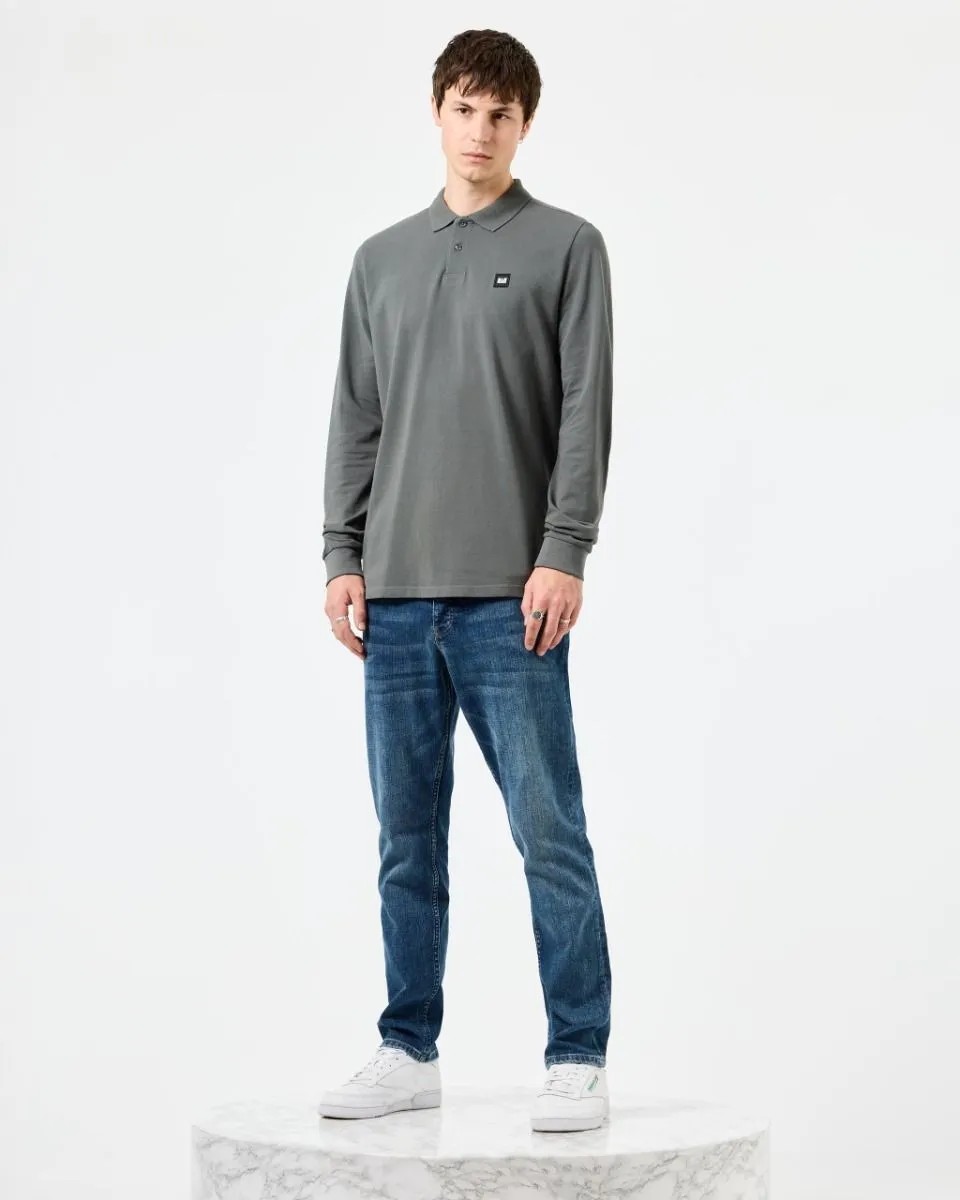 Weekend Offender Dice Long Sleeve Polo Shirt - Zinc