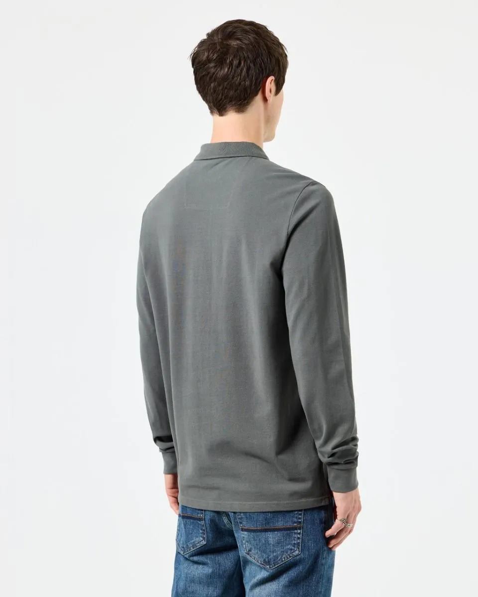 Weekend Offender Dice Long Sleeve Polo Shirt - Zinc