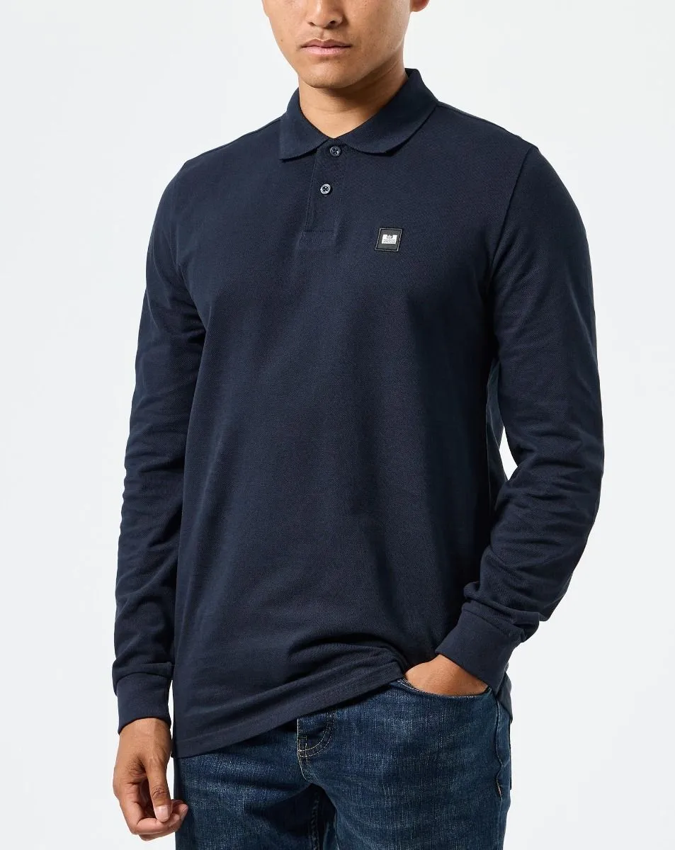 Weekend Offender Navy Dice Long Sleeve Polo Shirt