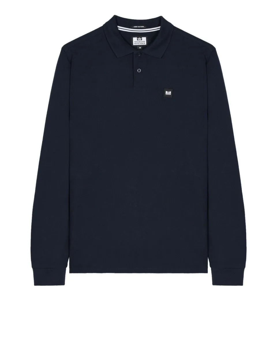 Weekend Offender Navy Dice Long Sleeve Polo Shirt