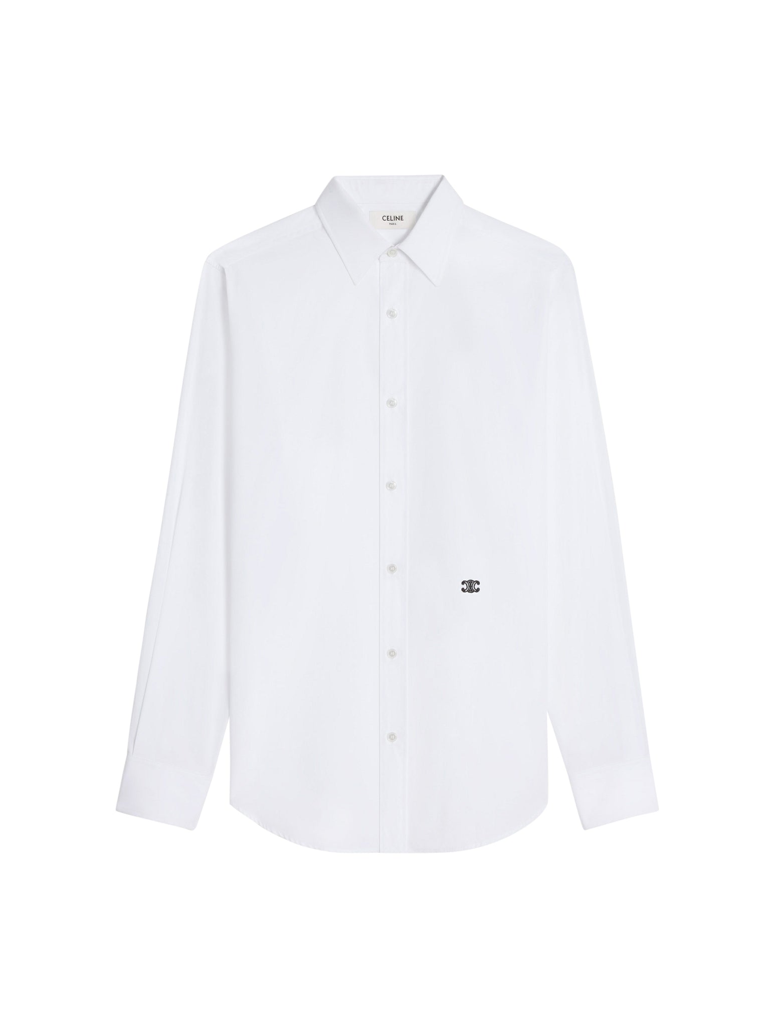 White cotton poplin loose shirt.