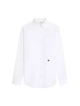 White cotton poplin loose shirt.