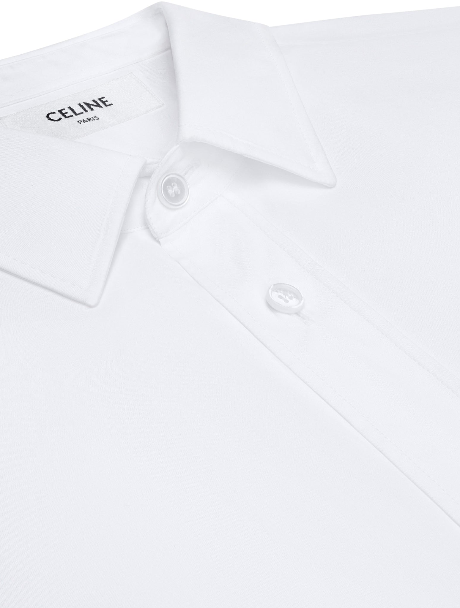 White cotton poplin loose shirt.