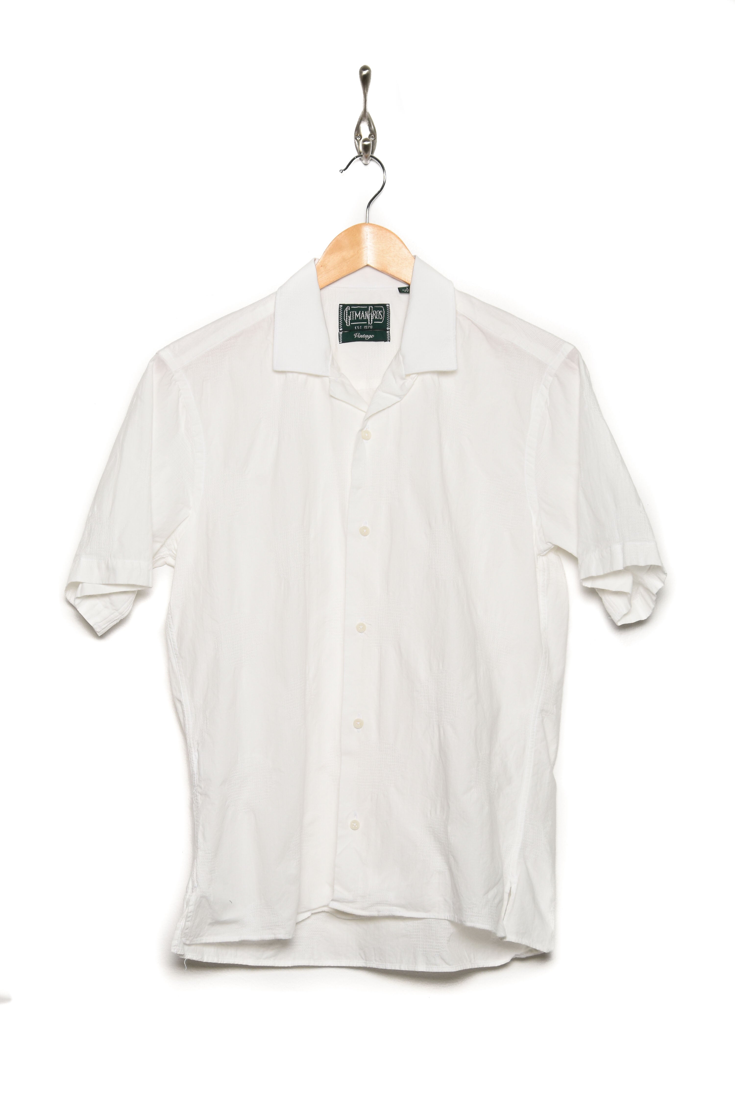 White Jacquard Dots Vintage Camp Shirt by Gitman Brothers