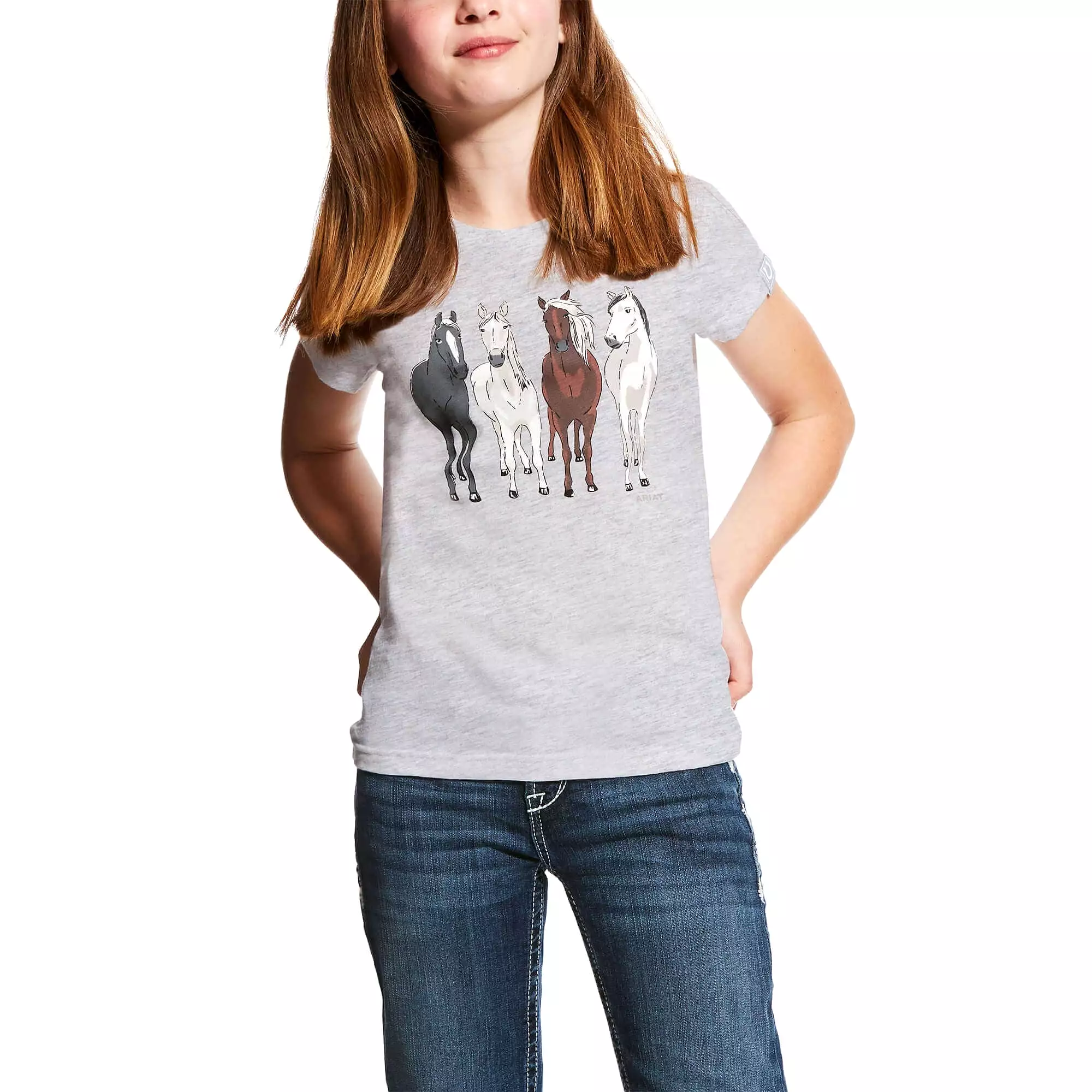 White Tee for Girls with Ariat 360° View