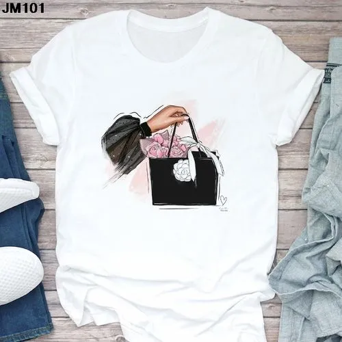 Women's Casual Short Sleeve T-Shirts with Print Designs