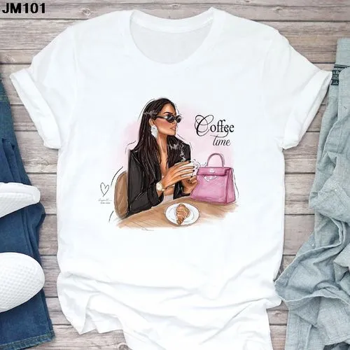 Women's Casual Short Sleeve T-Shirts with Print Designs