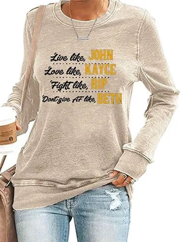 Women's long sleeve printed blouse letter casual t-shirts