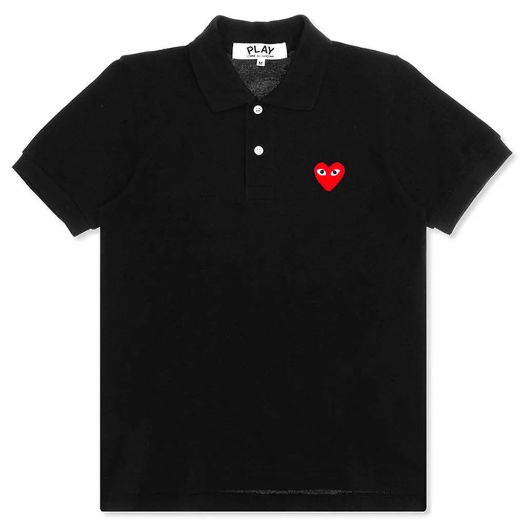 Red Black Polo Shirt for Women
