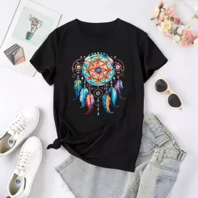 Women's Short Sleeve T-Shirt with Streetwear Print