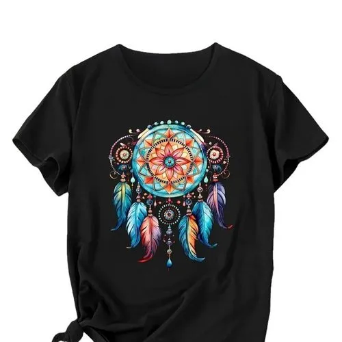 Women's Short Sleeve T-Shirt with Streetwear Print