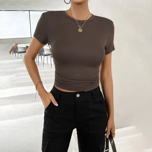 Women's Short Sleeve T-Shirts - Streetwear Solid Color