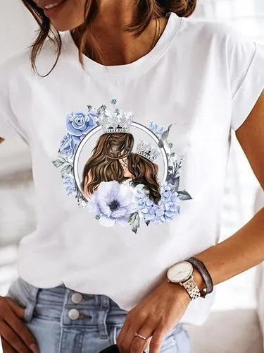 Women's Short Sleeve T-shirts with Mama Prints